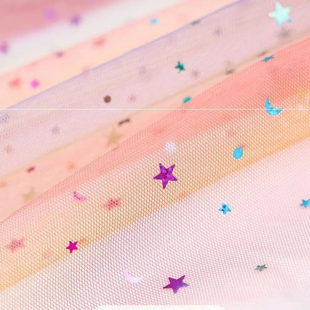 

Handmade DIY Star Moon Rainbow Sequins Gauze Ribbon Durable Lightweight Decoration for Clothes Headdress Dress Gift