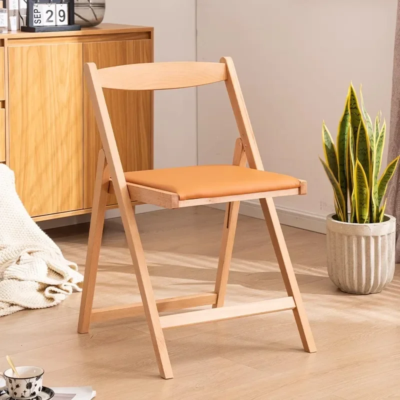Double and solid wood folding chair foldable casual back chair coffee shop household solid wood