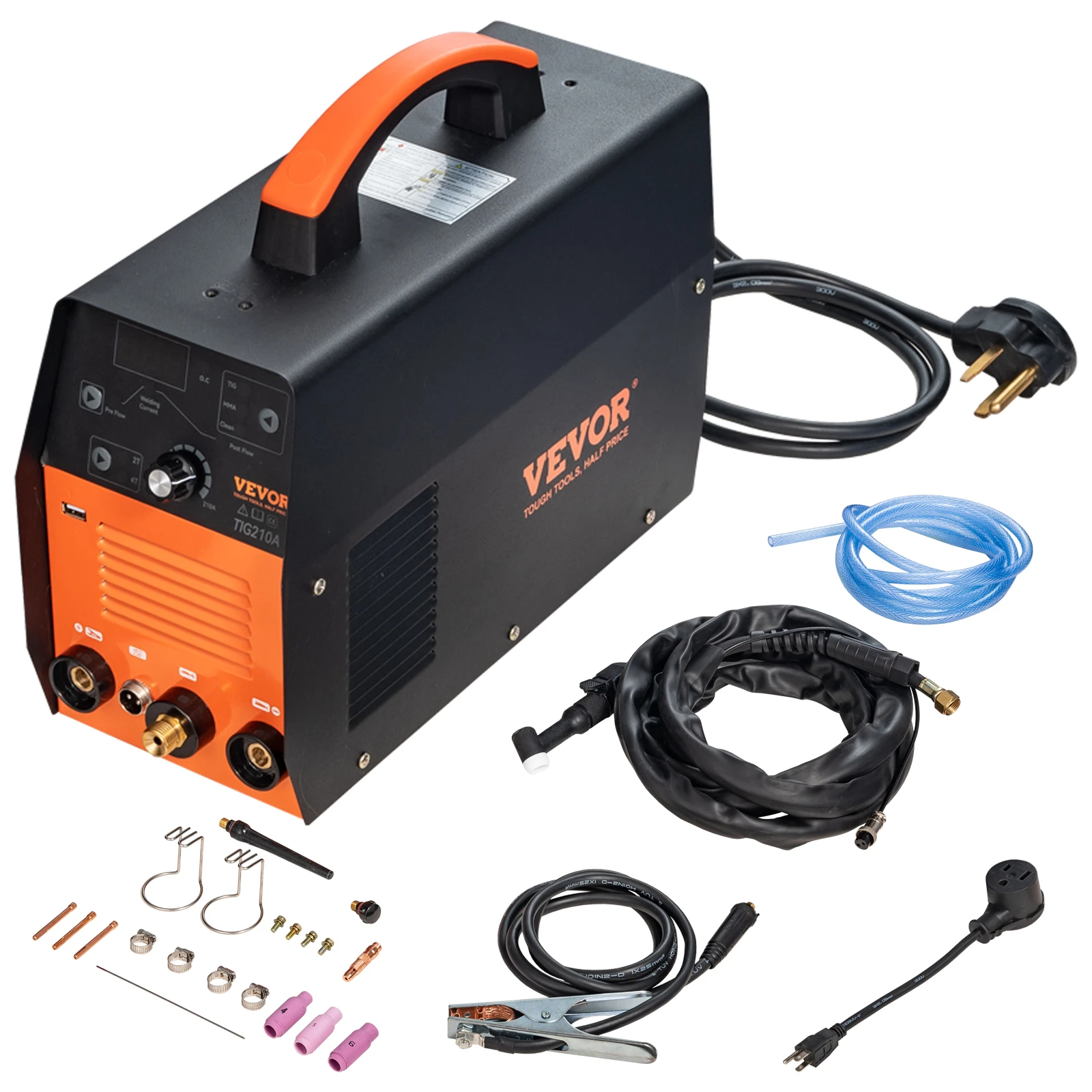 VEVOR 210A 3 in 1 TIG Welder AC 110/220V 3 in 1 Multifunctional HF TIG ARC Clean Welding Machine with USB Port/Pulse & Torch