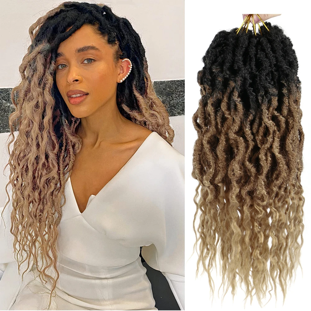 

Hair Nest Faux Locs Crochet Braid Hair Bohemian Locs 16/24 Inches Synthetic Dreads Ombre Braiding Hair Afro Dreadlock For Girls