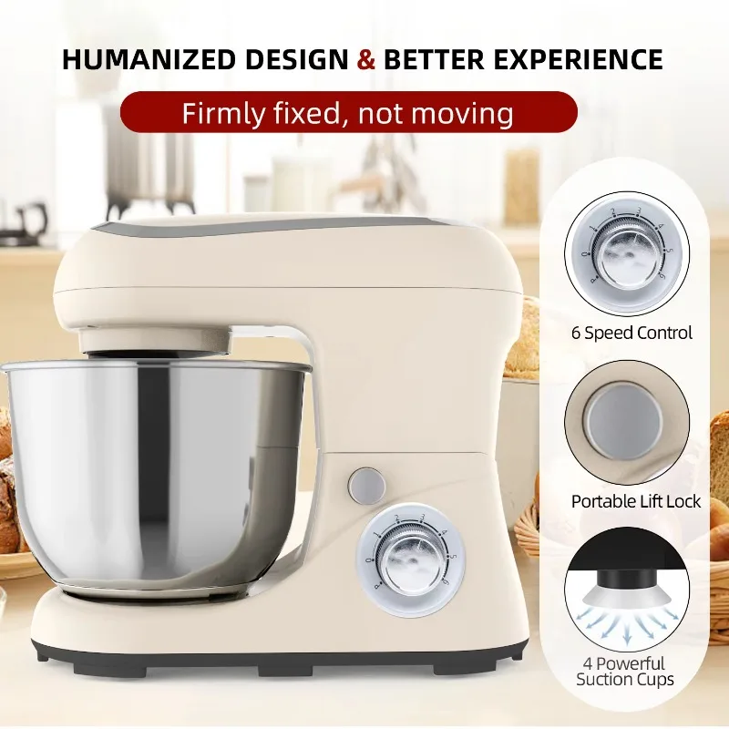 トップシェフ フードミキサー 5L 生地ミキサー ケーキミキサー 6段階速度調整 キッチン ベーカリー機器