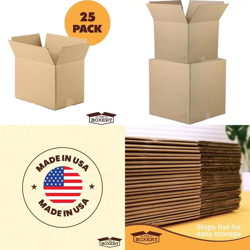

18x18x6 Brown Corrugated Cardboard Boxes, 25-Pack for Shipping, Packing, Moving, and Storage - Durable, Eco-Friendly, Recyclable