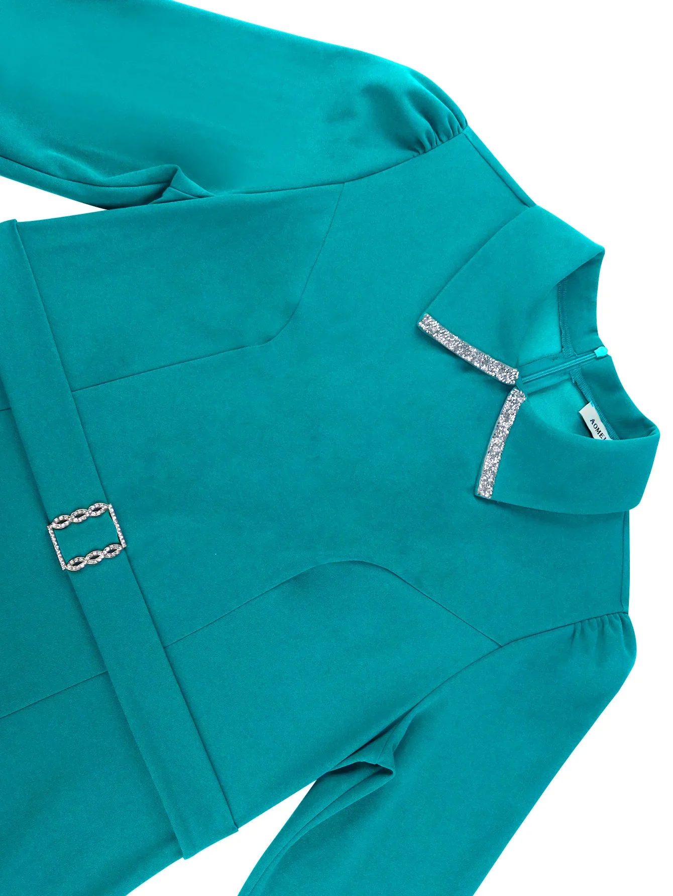 ผู้หญิงElegant POLO COLLARชุดแขนยาวเอวสูงฤดูใบไม้ร่วงฤดูหนาวสีทึบเดินทางWorkwear