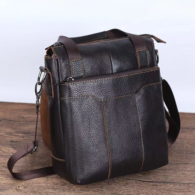 

2026 New Luxury Men's Handbags 100% Cow Genuine Leather Male Shoulder Bag Real Natural Leather Crossbody Bag Messenger Bags