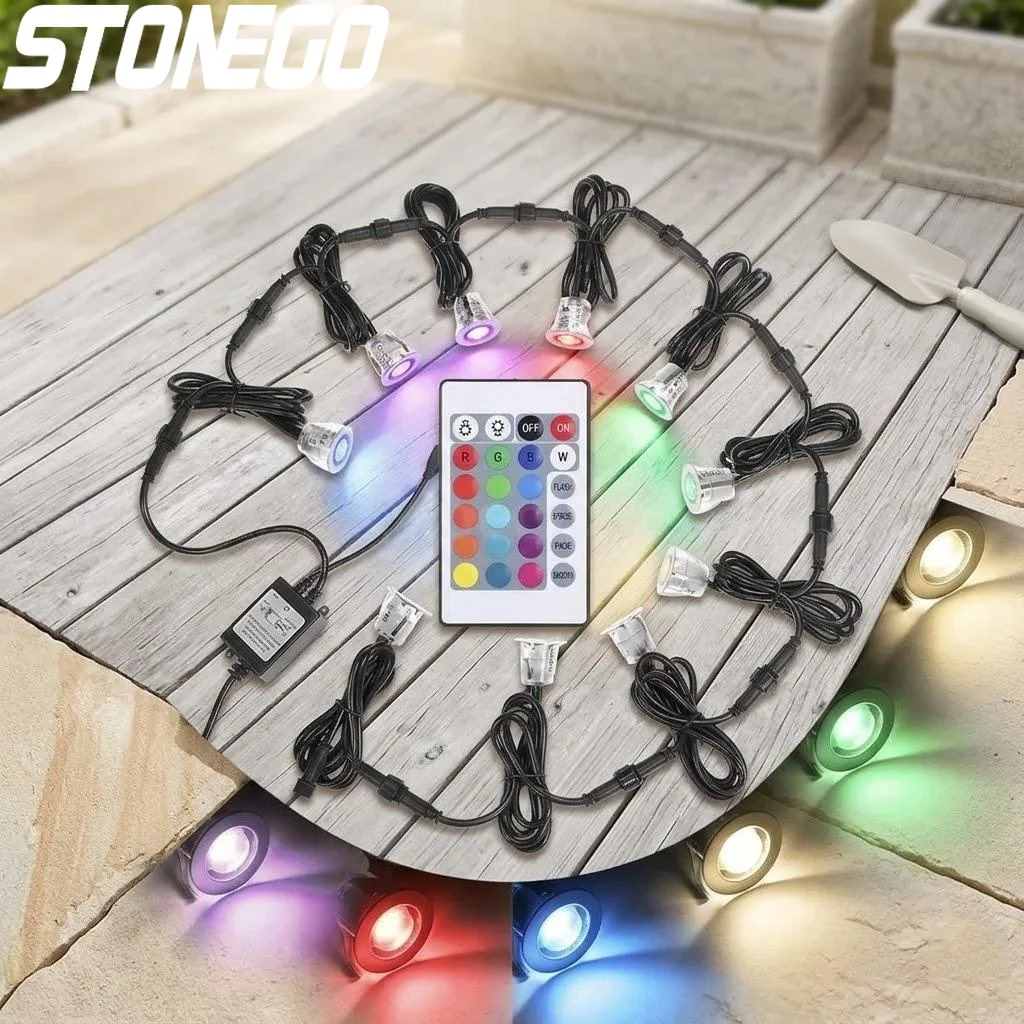 

Светодиодные встраиваемые светильники для террасы 32 мм, 6 Вт, 500 лм, SMD2835, RGBW, 16 цветов, уличные, водонепроницаемые