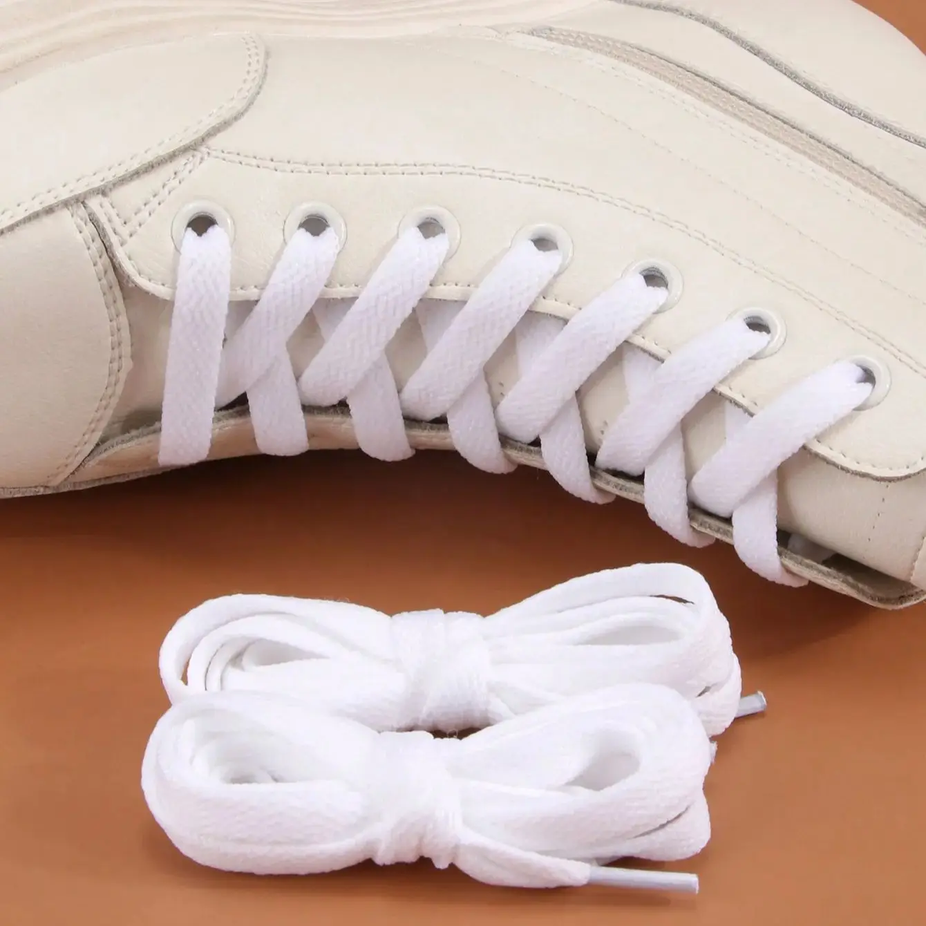2 Pairs 120cm Plain Double-Layer Shoelaces for Men & Women, Durable Lace Strings for Sneakers, Canvas, Flats & Casual Shoes