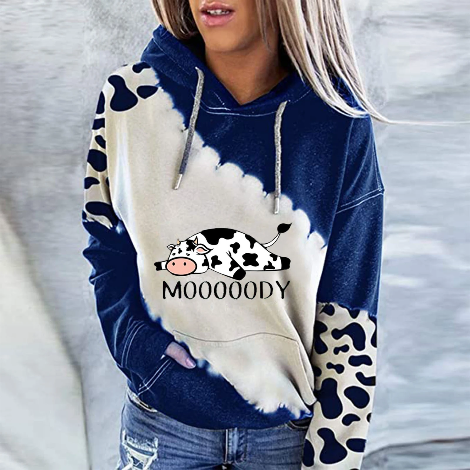 Women's Casual Sweatshirt Hooded Button Collar Pullover for Autumn Spring Casual Wear