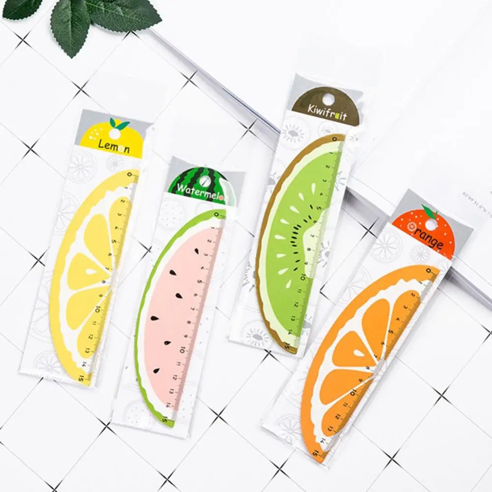 Cute Cartoon Watermelon Orange Lemon Kiwi Plastic Ruler Students Stationery Straight Ruler