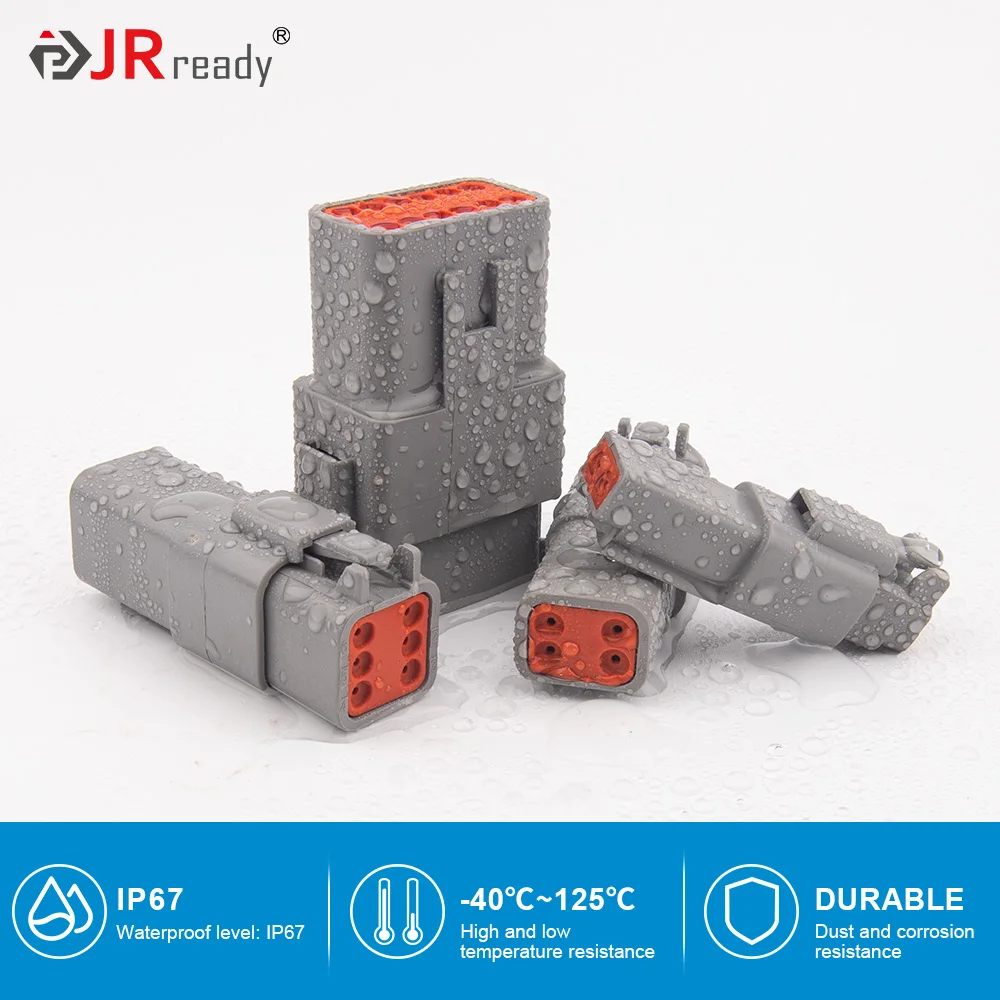 JRready ST6359 Deutsch Connector Kit, 2 3 4 6 8 12 Pin DT Connectors, Size 16 Solid Contacts 16-20AWG,Deutsch Crimp Tool