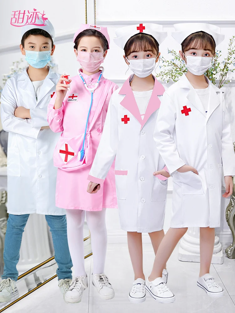 

Children's Doctor And Nurse Summer Anti-epidemic Theme Dance Performance Costume Role-plang Outfit Kindergarten ow Costume