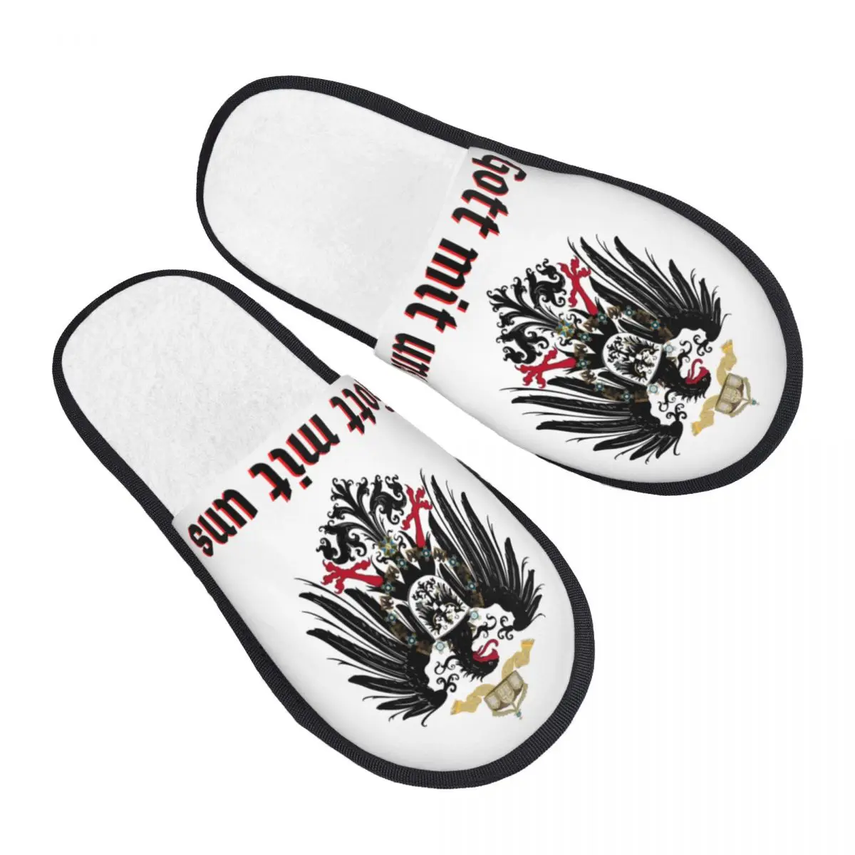 

German Empire Flag Guest Slippers for Bedroom Women Custom Print House Slipper