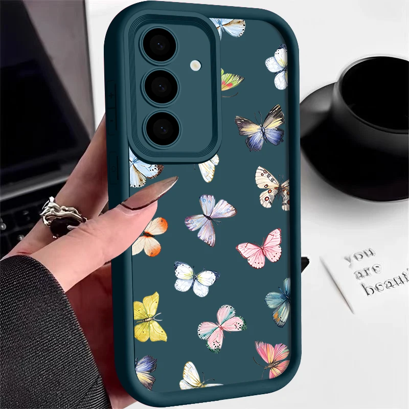 Shockproof Silicone Graident Butterfly Case For Samsung Galaxy S24 S23 Ultra S22 S21 S20 FE A52 A53 A14 A34 A54 A15 A35 A55 5G