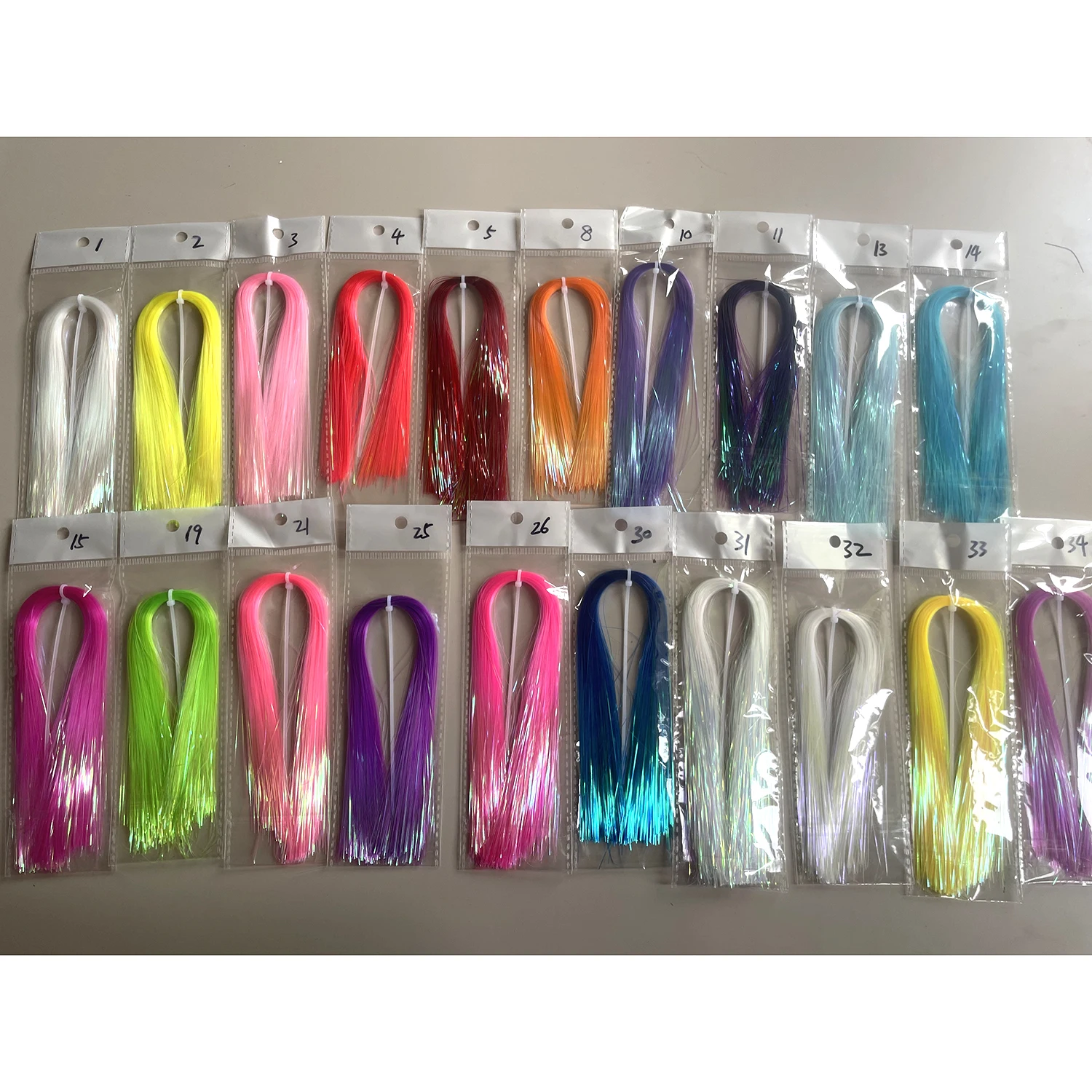 2026  Per KG 0.37mm Width 20 Colors Available Fly Tying Material Assist Hooks Lure Making Holographic Flashabou Reflective Tinse