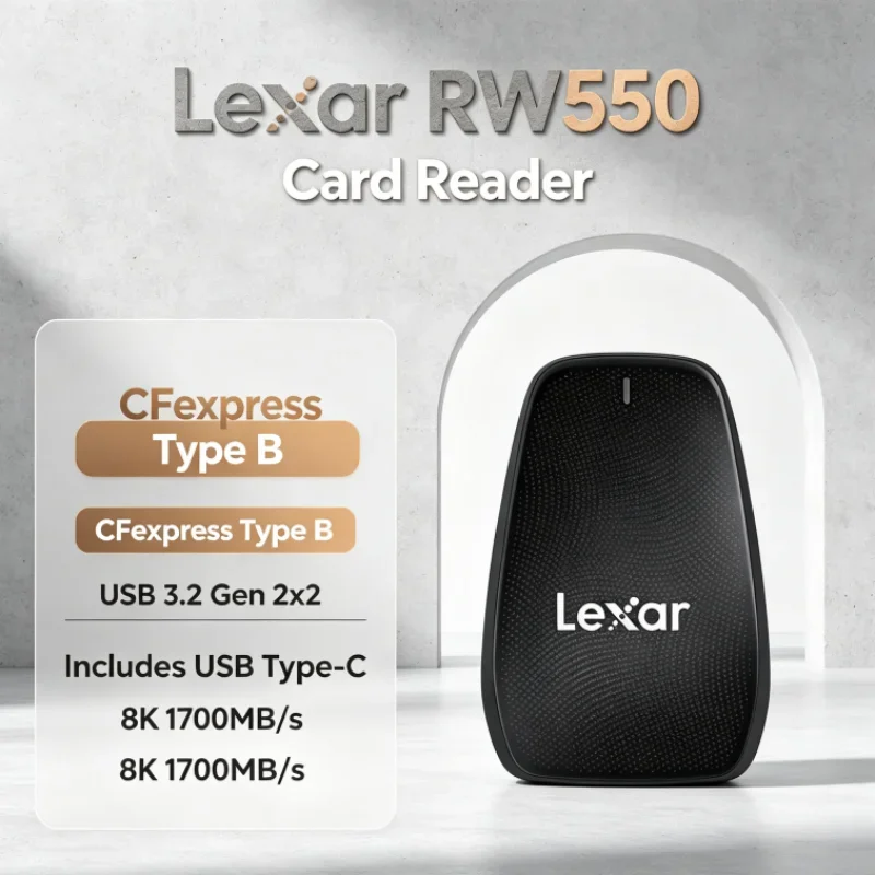 Lexar RW550 USB Type-C USB 3.2 Gen 2x2 CFexpress Type B Reader 8K 20Gbps Card Reader for Photo Transfer