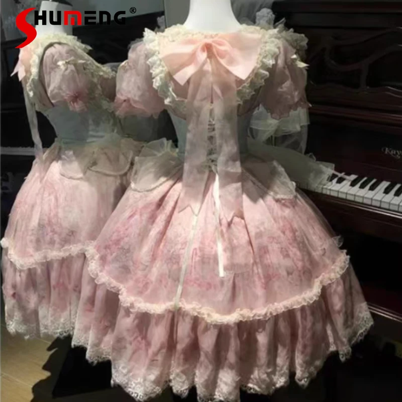 

French Style Beautiful Dream Wedding OP Dresses Rojita Classic Sweet Daily Wear High-waisted Dress Kawaii Coming-of-Age Vestidos