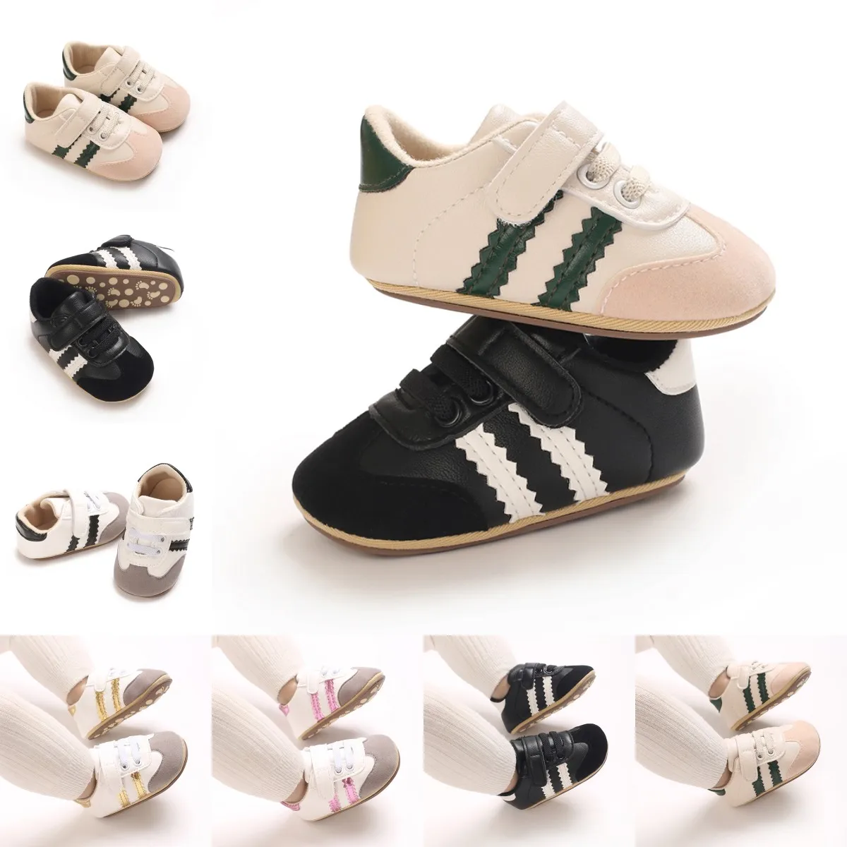 

Hot Selling Spring And Autumn Baby Unisex First Walking Indoor Outdoor Toddler Shoes For 0-18M High Quality PU Leather