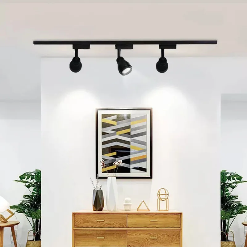 LED Spotlight Track Light Surface Mounted Ceiling Universal Head Living Room Track Interface Commercial Rail Light Ceiling Spots