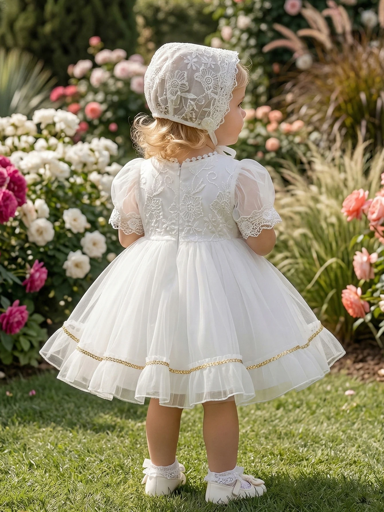 Baby Girl's White Dress with Embroidered Net Fabric Skirt - Perfect for  Birthday Party, Wedding, Flower Girl Dress for Outings - AliExpress 1501