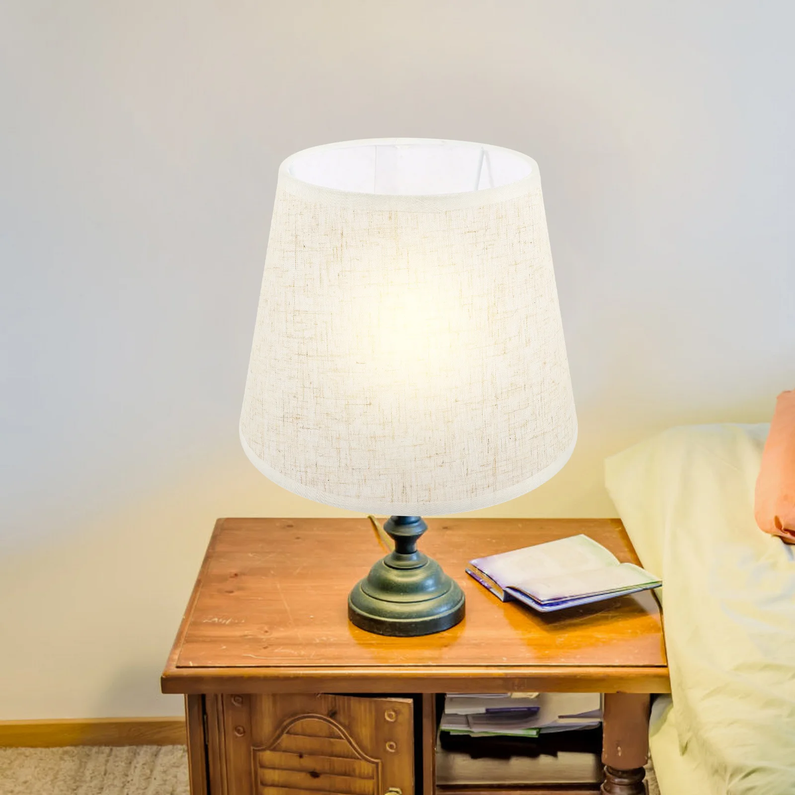 عاكس الضوء من الكتان لمصباح أرضي لطاولة المكتب استبدال غطاء من القماش غطاء خفيف مزخرف بجانب السرير للاستخدام المنزلي والمكتب #4