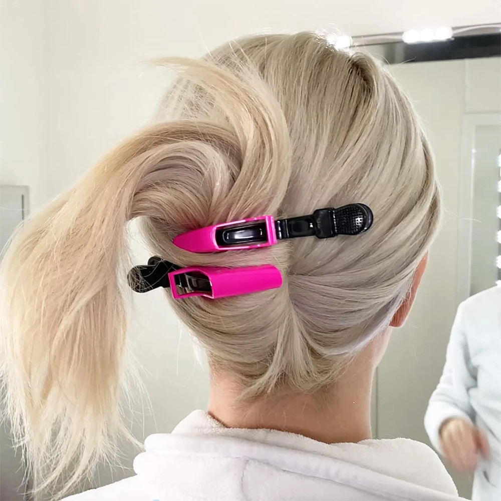 6 uds clip de pelo de cocodrilo diseño clip de pelo en forma de garra clip de pelo de salón pinza de pelo de plástico clip de maquillaje especial para pelucas de cabello real
