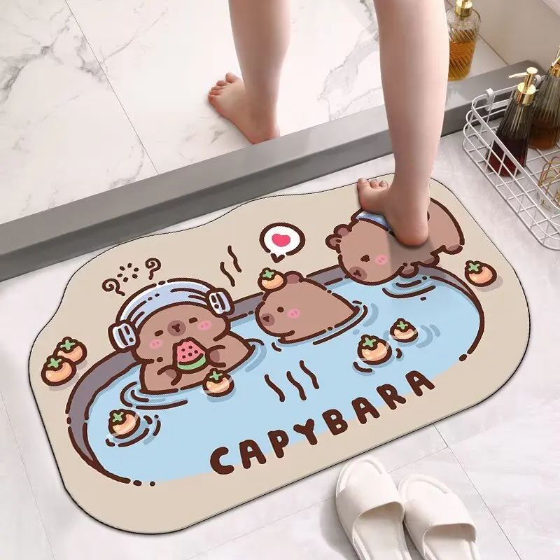 Diatom mud bathroom absorbent floor mat,bathroom entry door non-slip mat, household floor mat, quick-drying leave-in kitchen mat
