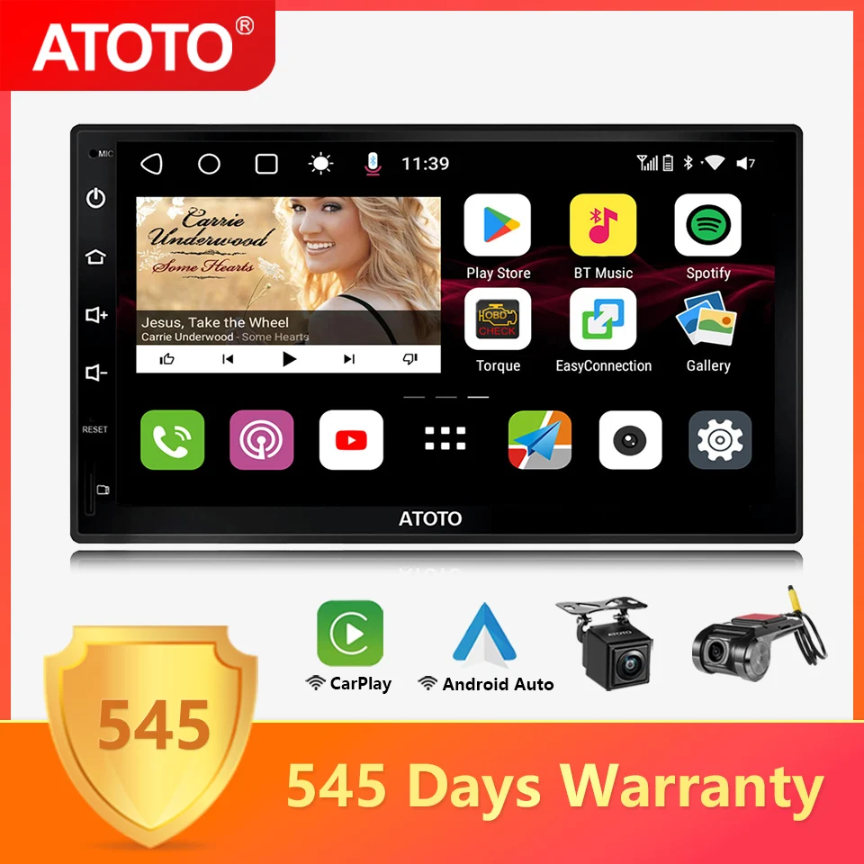 ATOTO Car Radio S8 Premium 2 Din Android Stereo Full Touch Screen with Apple Carplay Android Auto Multimedia Player Bluetooth PM