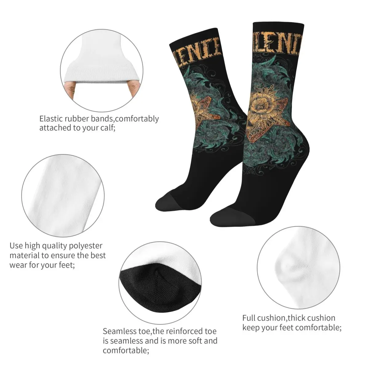 Men's Women's Pestilence Rock Metal Band Socks Super Soft Casual Socks Novelty Product Middle Tube Socks Amazing Gift