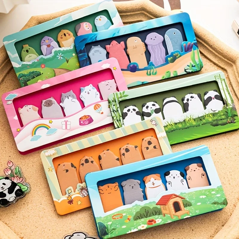 Cute animal-shaped series sticky notes and sticky notes Portable thumb sticky note paper set