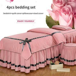 Butterfly Beauty Salon Bedding Sets Massage Spa Full Cover Bedskirt, Pillowcase, Stool Cover, Dulvet Cover 4pcs Sets Beddings