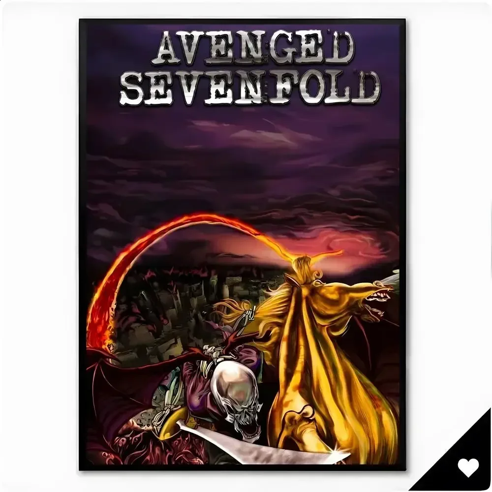 Dark Dynamic Heavy Metal Band A-Avenged Sevenfold Poster Framed Wall Art Painting for Living Room Interior Decor and Gift Option