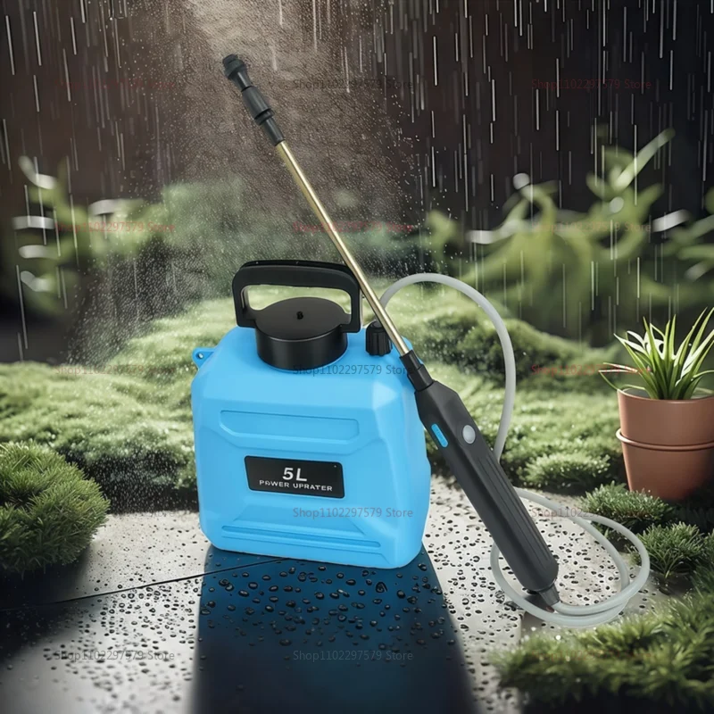 حقيبة ظهر بخاخ زراعي كهربائي سعة 5 لتر، رذاذ المبيدات لتطهير الضغط العالي لري حديقة المزرعة