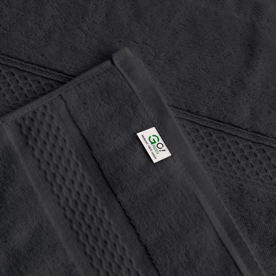 ชุดผ้าขนหนูอาบน้ำ 4 ผืน สีเทาเข้ม ขนาด 27 x 55 นิ้ว ผลิตจากผ้าฝ้าย 100% ขนาดใหญ่ขึ้น น้ำหนักเบาขึ้น แห้งเร็ว นุ่มเป็นพิเศษ