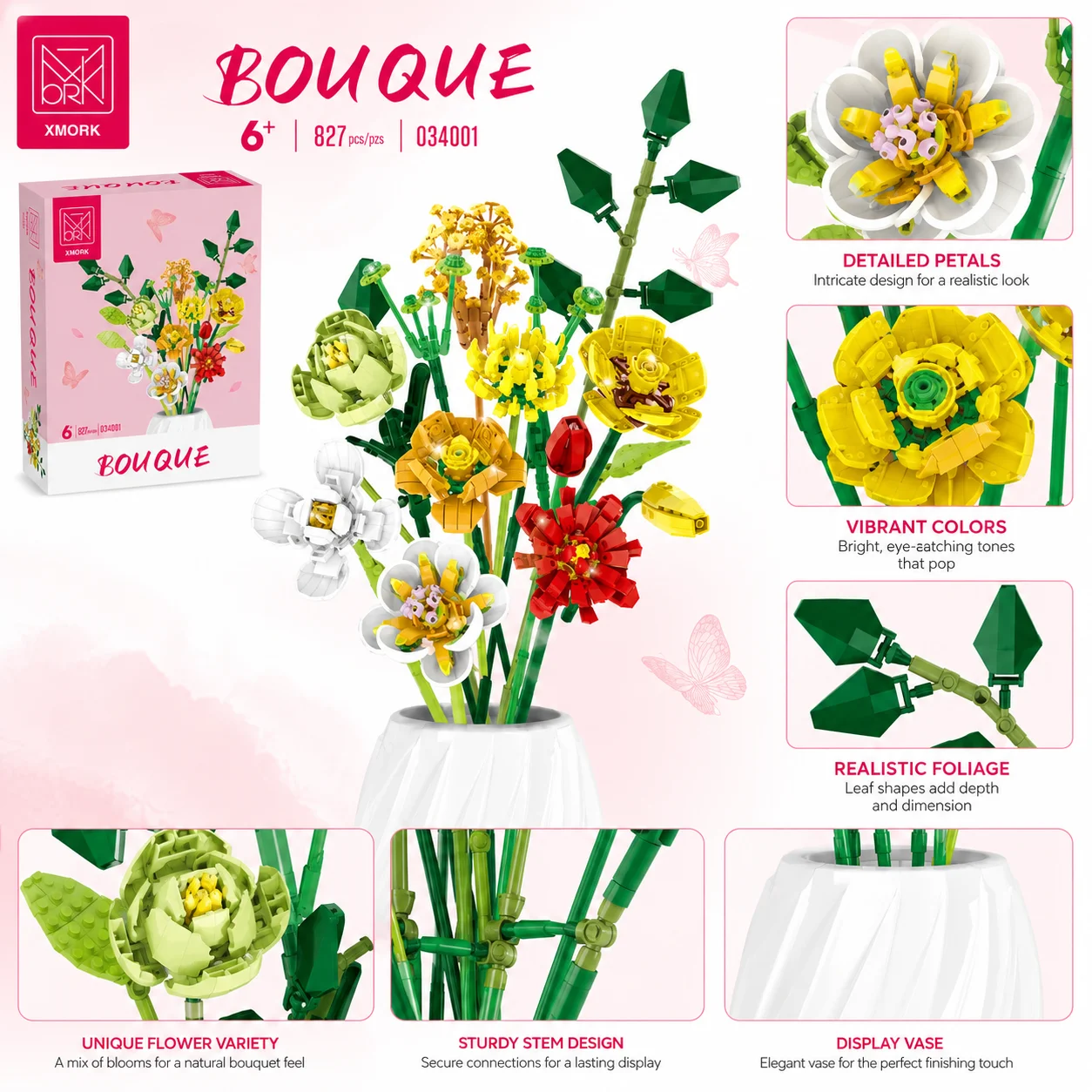 Bouquet Flower Building Blocks - огляд і ціна Model Kit Toy
