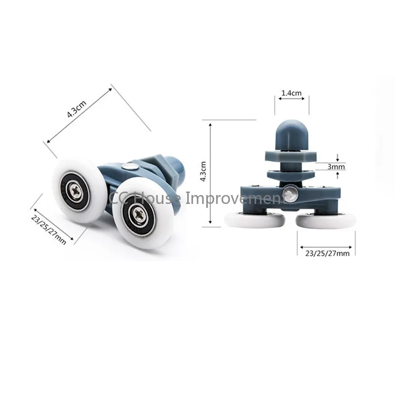 Rodillos/corredores de puerta de ducha gemelos, ruedas, polea para cuarto de Ducha