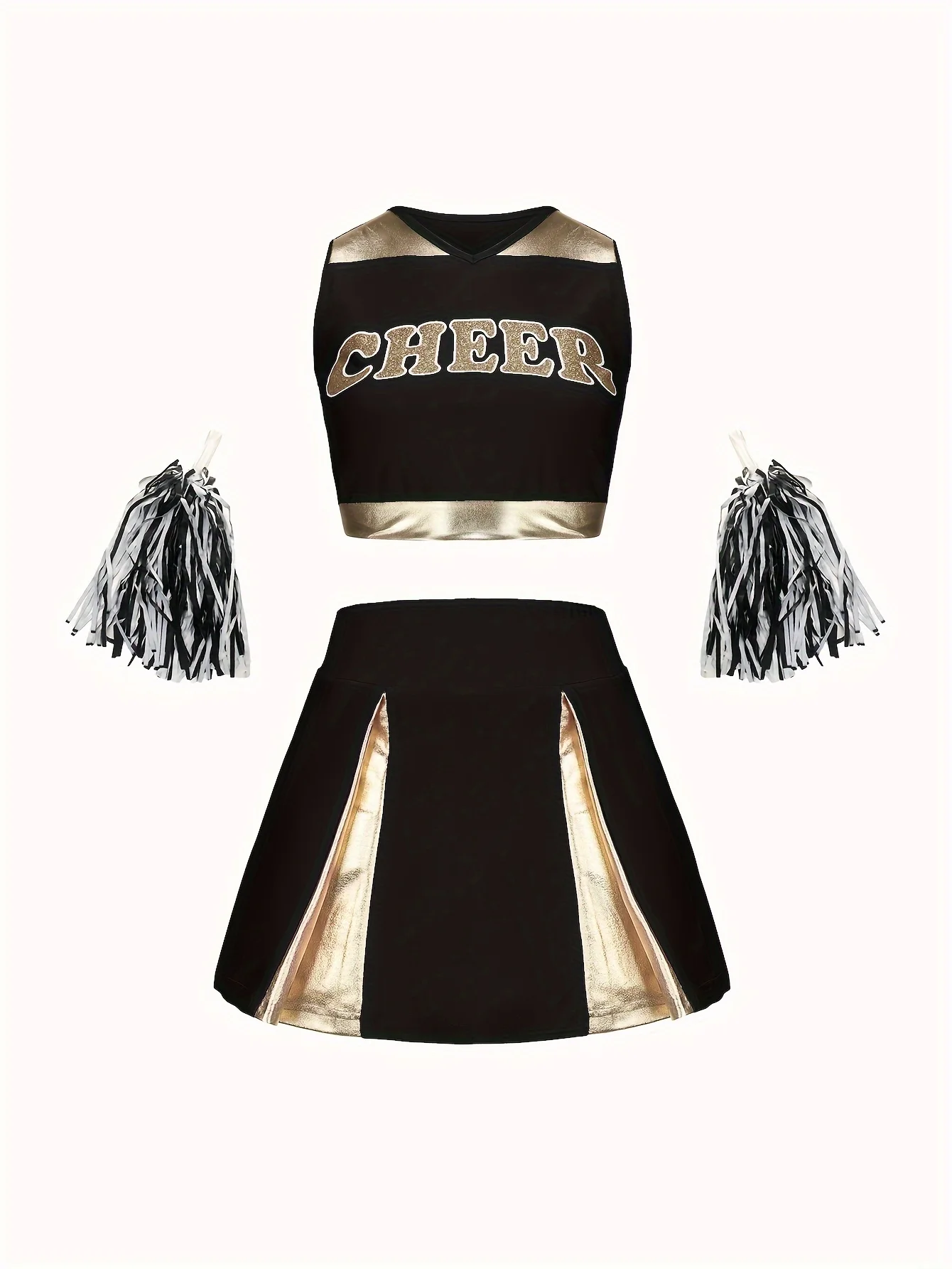 Cheerleading suit children girls cute performance clothes holiday party sportswear multi-color optional send pom poms