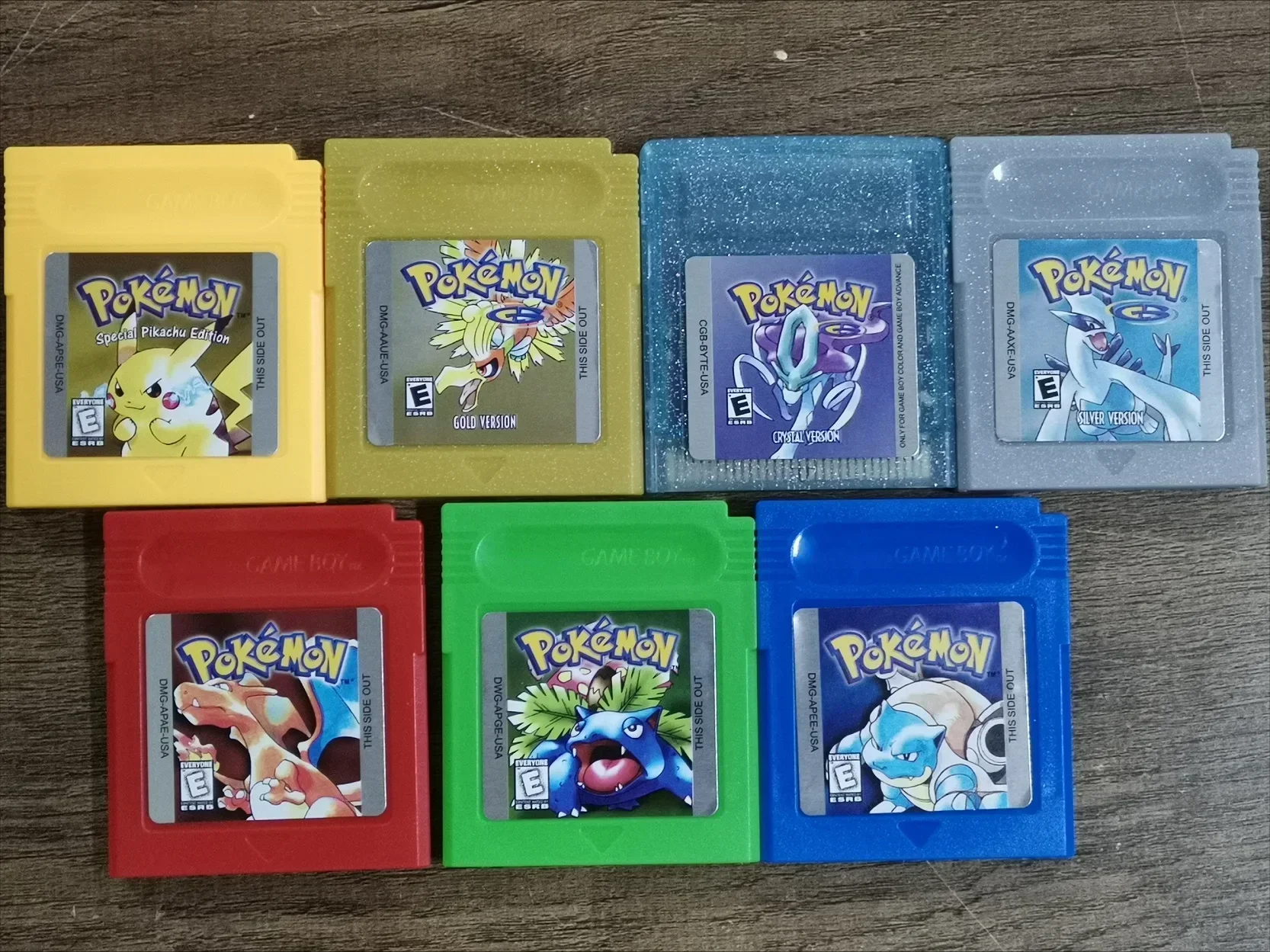 Pokémon 16-Bit-Videospielkonsolen-Kassette GBC-Spielkarte Pokémon-Serie Blau Kristall Gold Grün Rot Silber Gelb USA-Version – Detail 2
