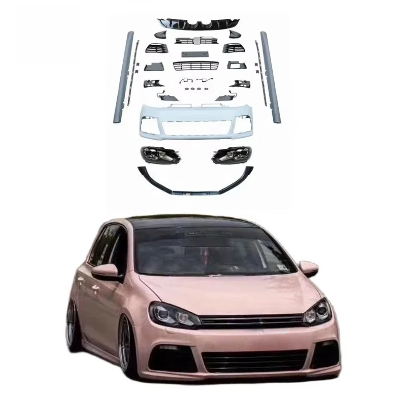 

BODYKIT for VW Gofl 6 Facelift R20 Car Bumpers Grille Front Bumper Rear Diffuser Tips Front Lips Side Skirt Headlight Taillights