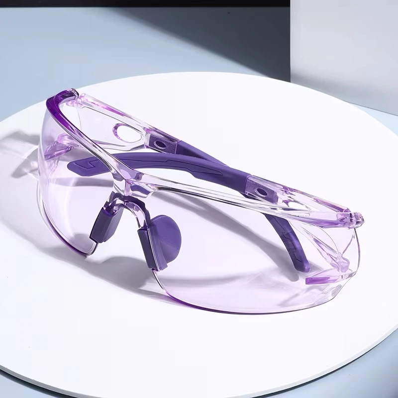1PC Transparent Colorful Safety Glasses, Unisex Anti-Fog Work Goggles, Suitable for Construction, Lab, Cycling and Outdoor Sport