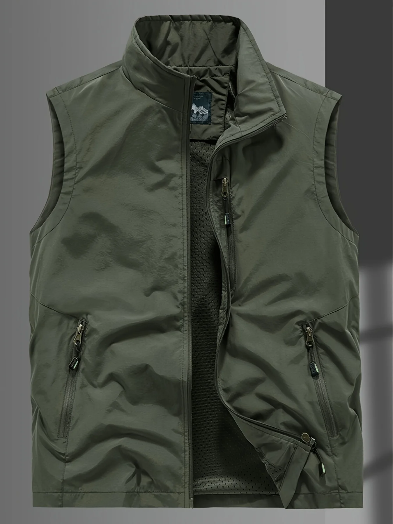 

Summer Vest Mesh Men Embroidered Sleeveless Jacket Work Man Hunting Coat Multi-pocket Denim Tactical Military Waistcoat Camping