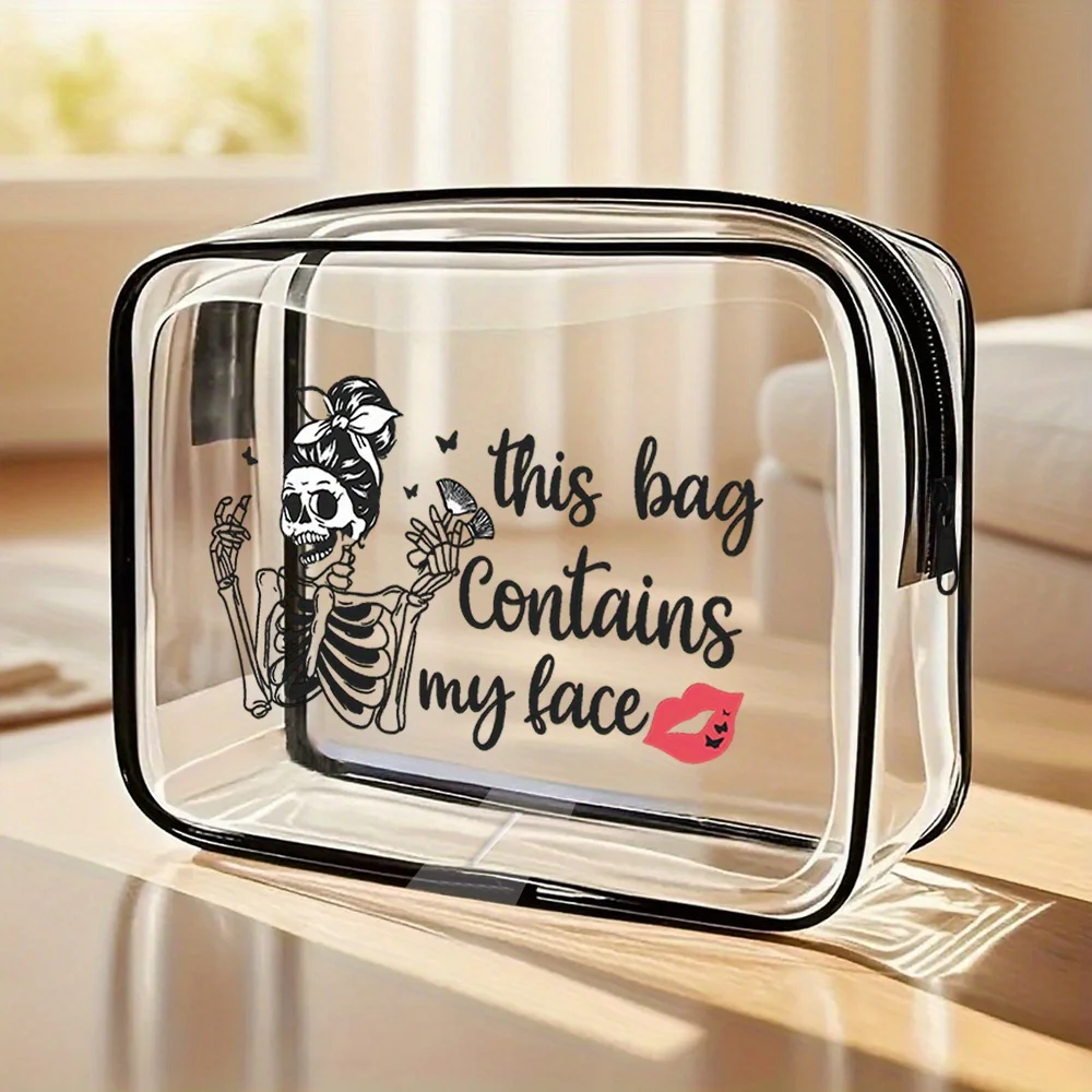 Durchsichtige Make-up-Tasche für Damen – niedliche Reise-Kulturtasche für Wochenende, Strand und Fitnessstudio