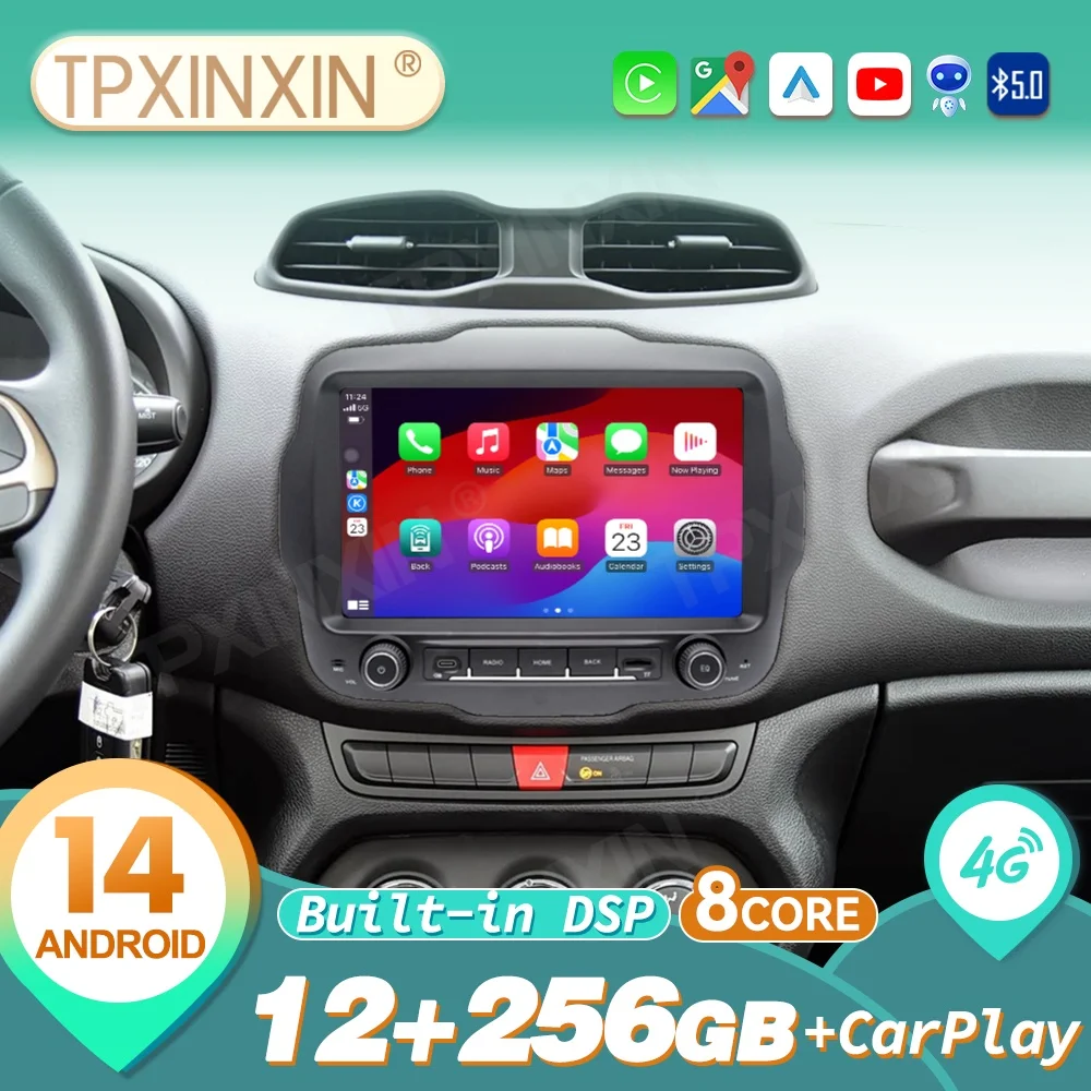 For Jeep Renegade 2016~2022 Android Auto Carplay Car Radio Stereo Automotive Multimedia Player GPS Navigation Head Unit