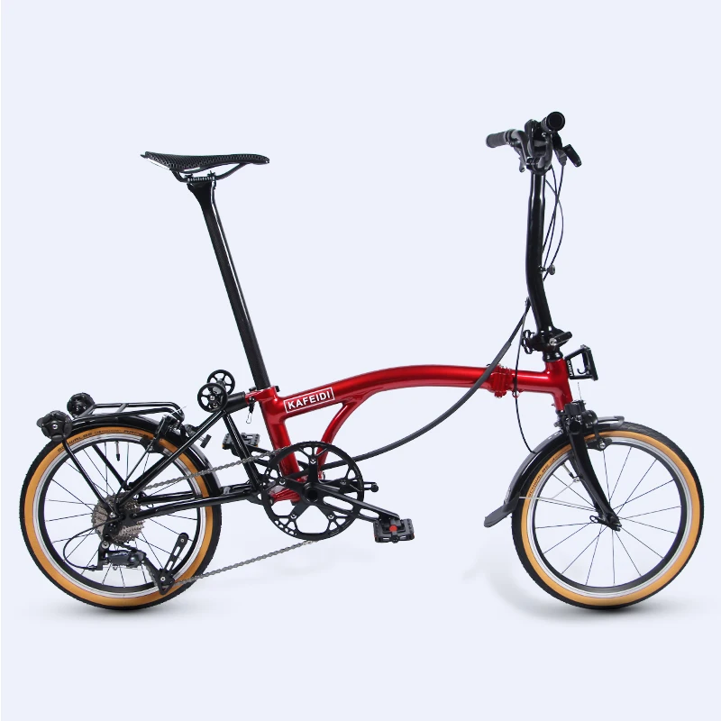 

KaFeiDi New Lightweight Aluminum Alloy Folding Bicycle 16-inch Men's Bike Adult Women Cycling 3 Folding Frame Portable Bicycle