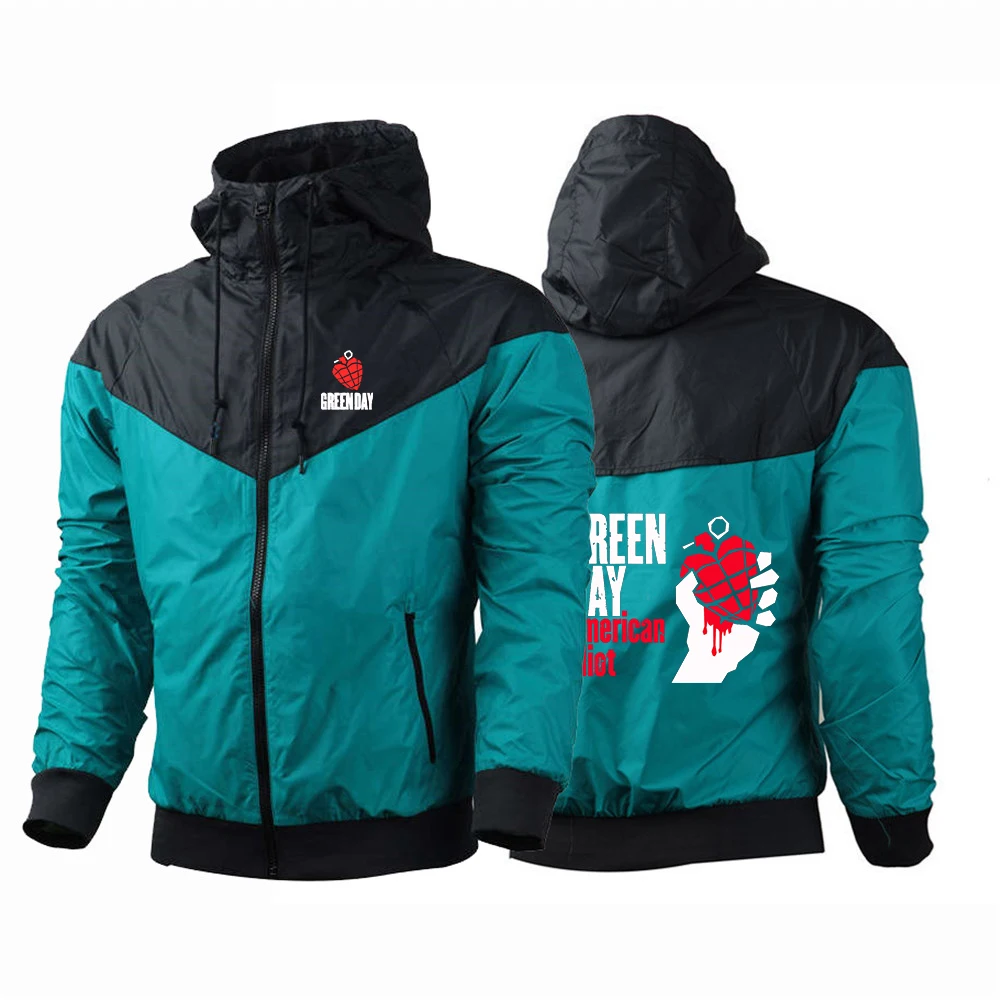 Green Day ' American Idiot Albuum Cover Logo Print Coat Hoodies 2026 Men's Spring And Autumn Maintain the Texture Premium Jacket