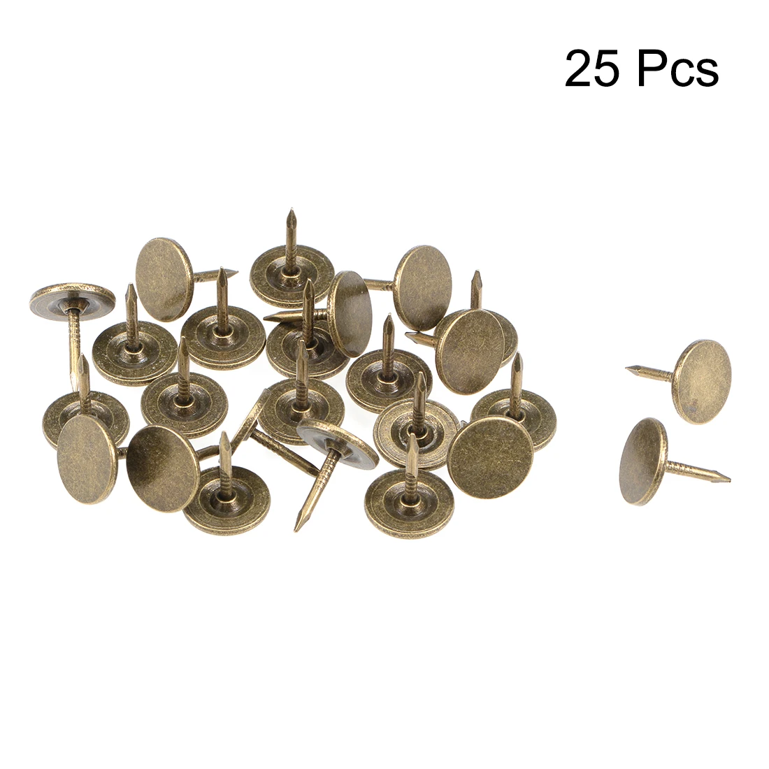 Uxcell 25/150pcs Upholstery Nails Tacks 11mmx13mm Flat Head Furniture Nails Pins Bronze Tone for Home DIY