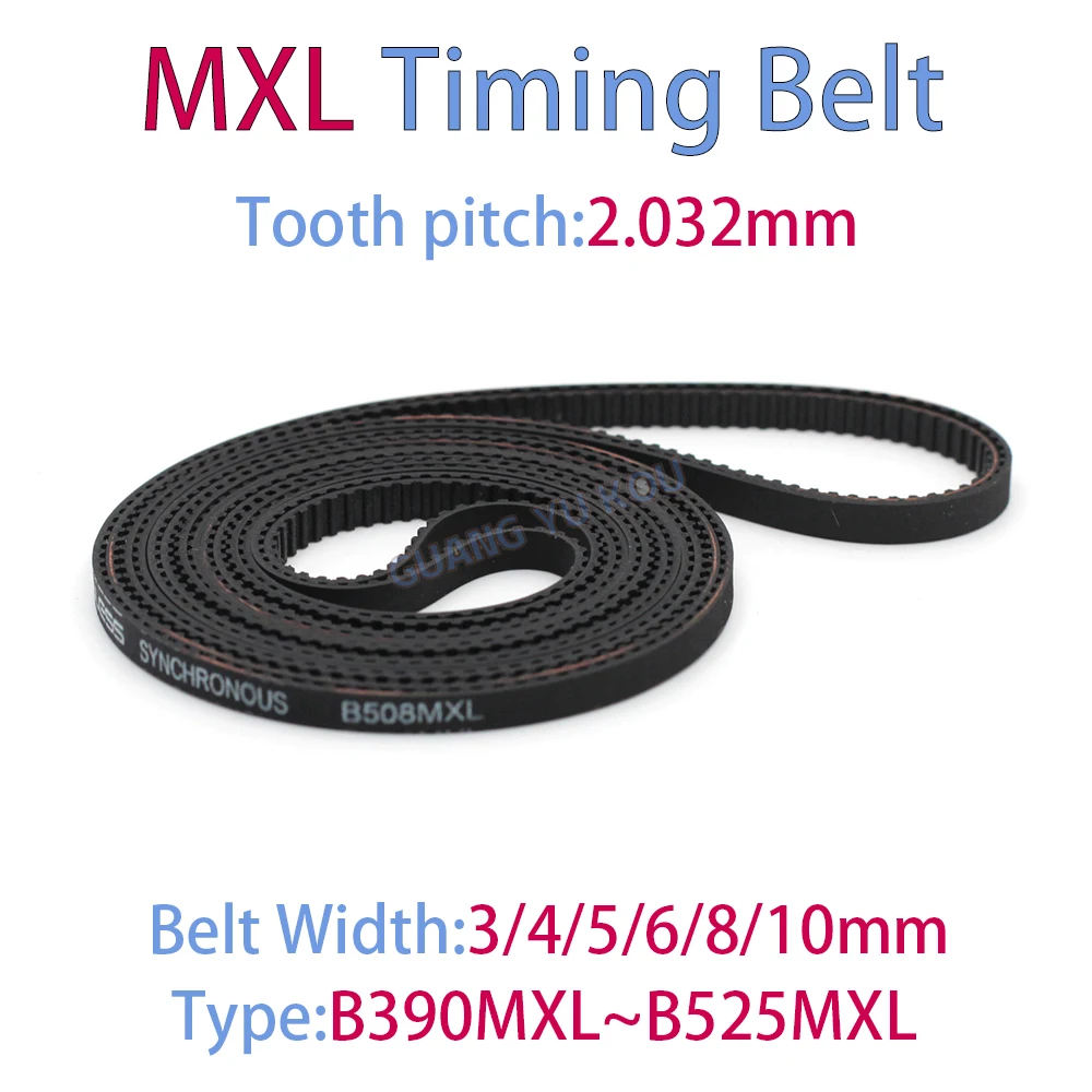 

MXL Timing Belt Width3~10mm B390MXL B392MXL B396MXL B397MXL B400MXL B410MXL B430MXL B440MXL B448MXL B460MXL B500MXL B505~B525MXL