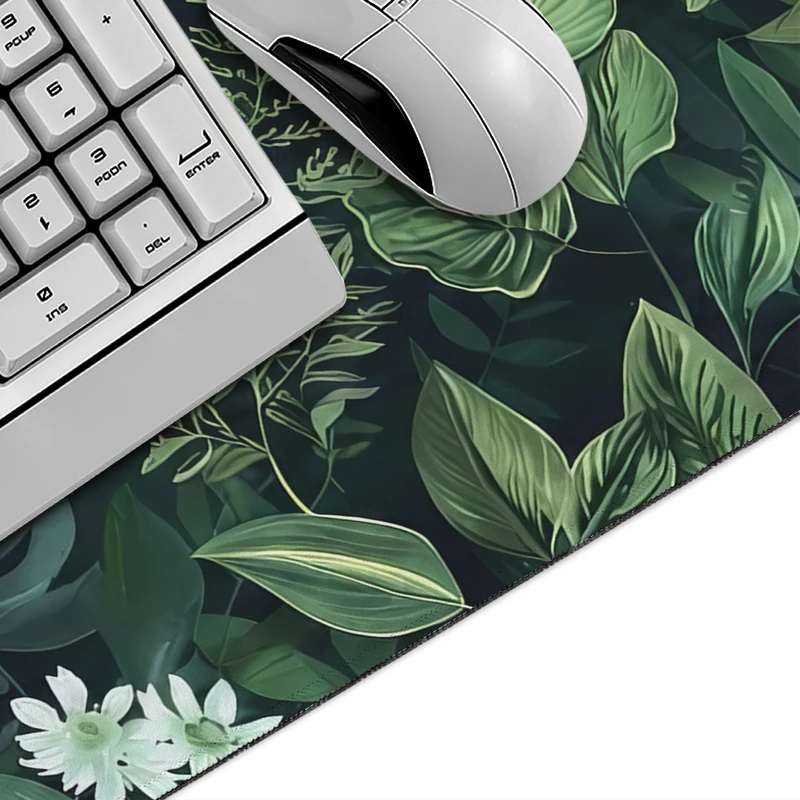 Mouse Pad Dark Green Leaves Gamer XL Large New Home HD Mousepad XXL Desk Mats Carpet Soft Office Natural Rubber PC Mouse Mats