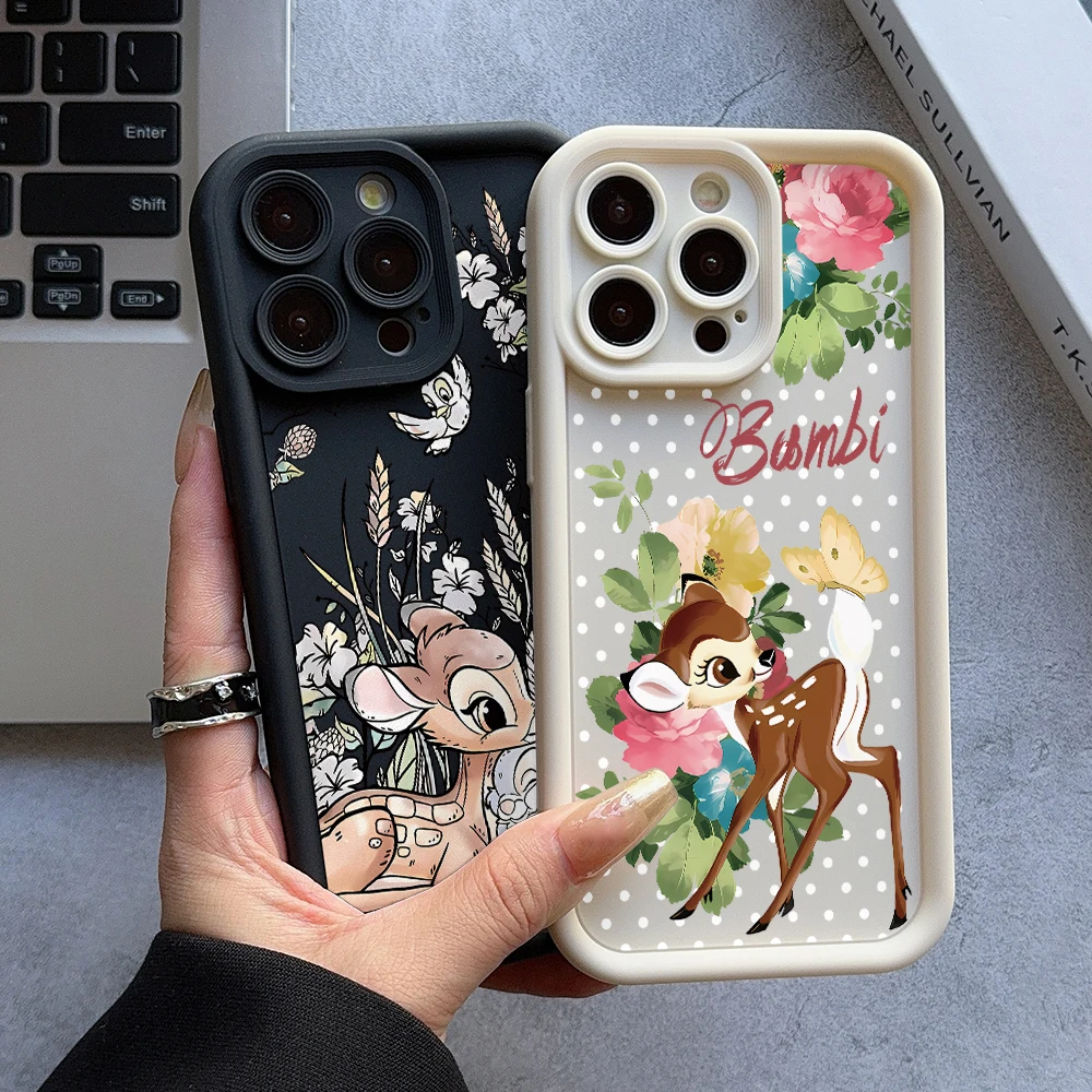 Cartoon Bambi Deer Phone Case for Oppo Realme C67 C65 C63 C55 C53 C35 C33 C31 C21 C20 12 11 8i Pro Plus 4G 5G Ladder Lens Cover