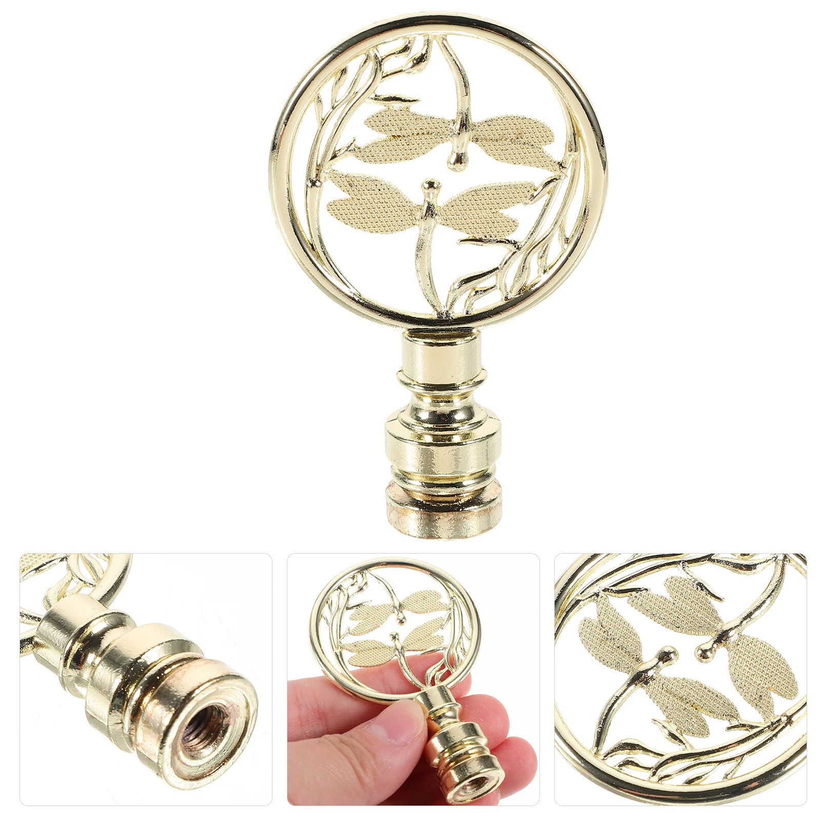 

Retro Lamp Animal Shape Decorative Head Dragonfly Finial Knob Metal Finials Cap