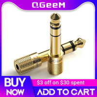 QGeeM Jack 6.5 6.35mm Male Plug to 3.5mm Female Connector Headphone Amplifier Audio Adapter Microphone AUX 6.3 3.5 mm Converter