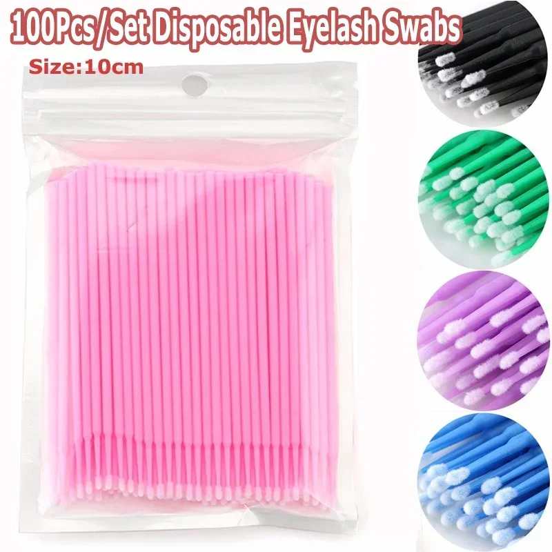 

100Pcs Disposable Cotton Swab Eyelash Extension Tools Mascara Applicator Brush Lashes Extension Makeup Applicator Remove Tool